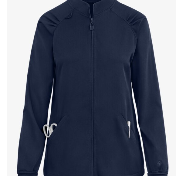 Women's Navy Med Cotoure Scrub Jacket - Picture 1 of 7